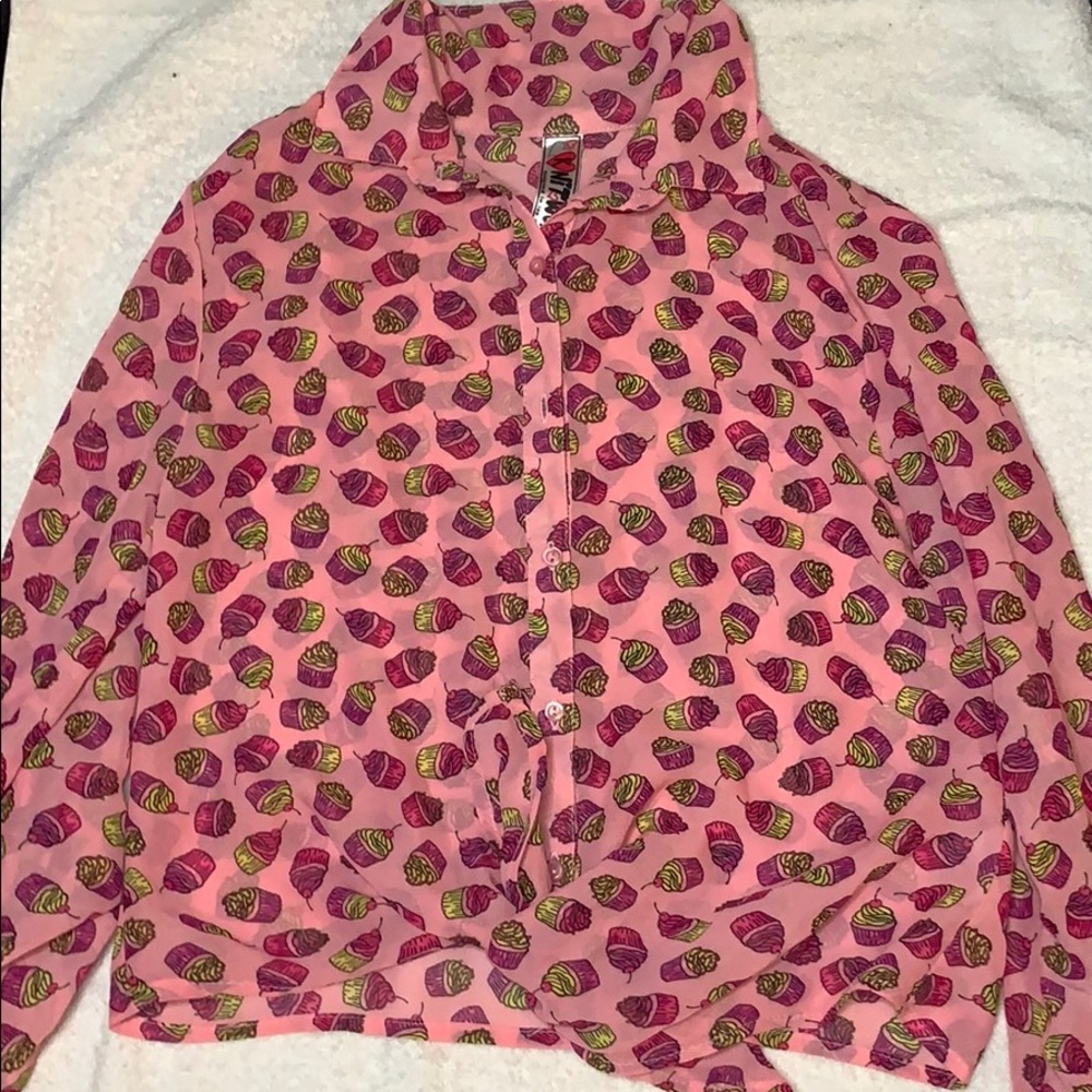 mesh button down